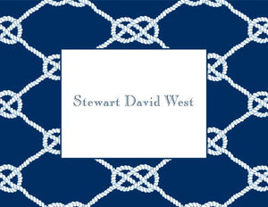 Nautical Knot Navy Foldover Note