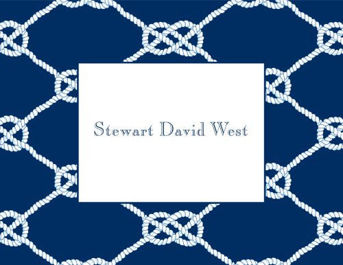 Nautical Knot Navy Foldover Note