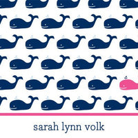 Whale Repeat Navy Foldover Note