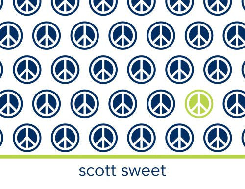 Peace Repeat Navy Foldover Note