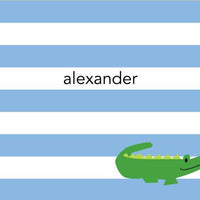 Stripe Alligator Blue Foldover Note