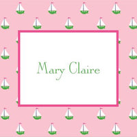 Little Sailboat Pink Foldover Note