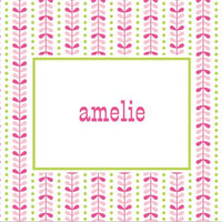Bright Vine Pink and Green Foldover Note