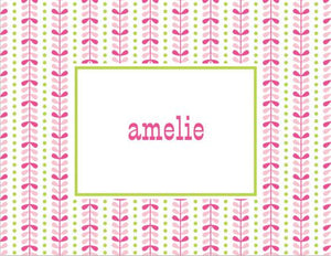 Bright Vine Pink and Green Foldover Note
