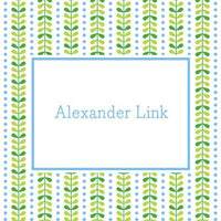 Bright Vine Green and Blue Foldover Note