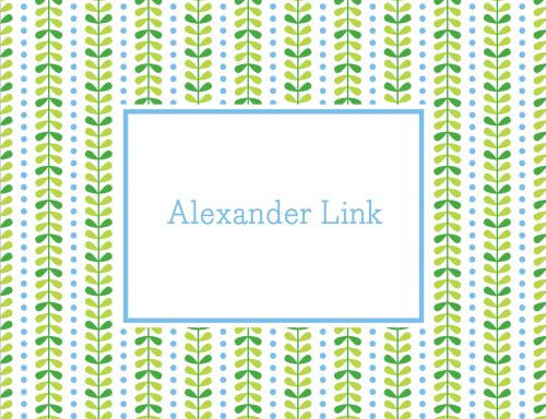 Bright Vine Green and Blue Foldover Note