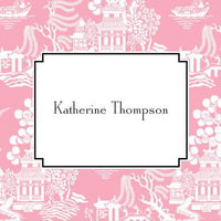 Chinoiserie Pink Foldover Note