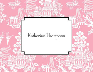 Chinoiserie Pink Foldover Note