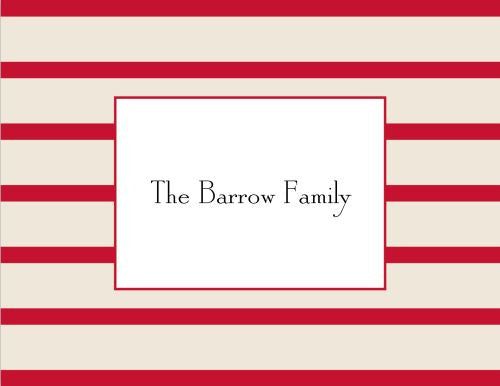 Nautical Stripe Red Foldover Note