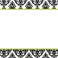Madison Damask White with Black Flat Notecard