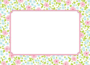 Emma Floral Pink Flat Notecard