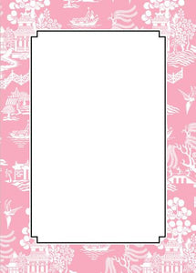 Chinoiserie Pink Flat Notecard