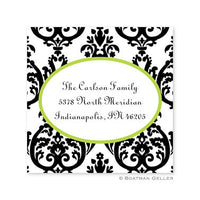 Madison Damask White with Black Stickers