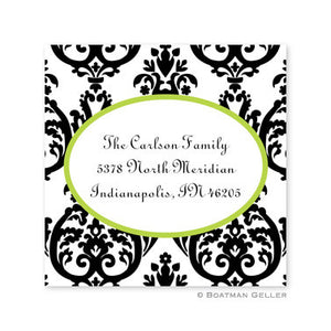 Madison Damask White with Black Stickers