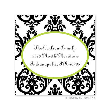 Madison Damask White with Black Stickers