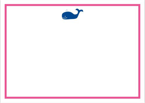 Whale Navy Flat Notecard