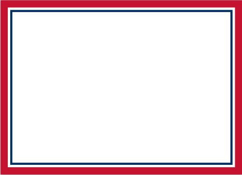Border Red and Navy Flat Notecard