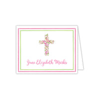 Handpainted Floral Cross Folded Note