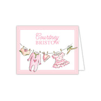 Handpainted Baby Clothesline Folded Note
