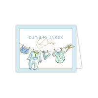 Handpainted Baby Clothesline Folded Note
