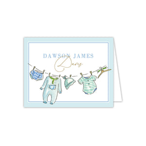Handpainted Baby Clothesline Folded Note