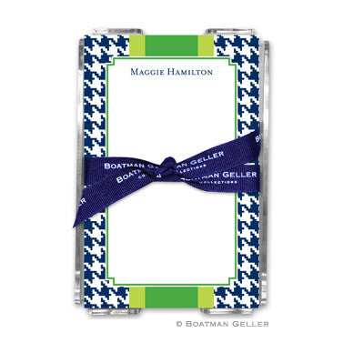 Alex Houndstooth Navy Notepad