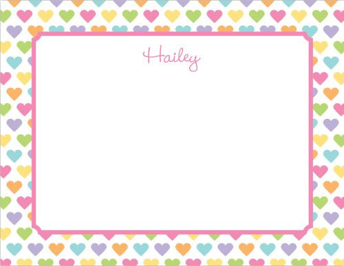 Candy Hearts Flat Notecard
