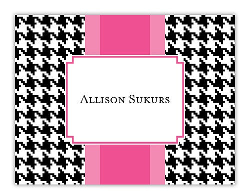 Alex Houndstooth Black Foldover Note