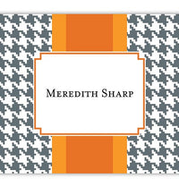 Alex Houndstooth Gray Foldover Note