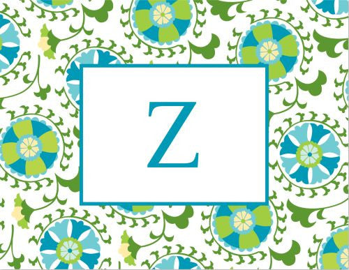 Suzani Teal Foldover Note