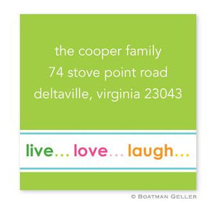 Live Love Laugh Green Stickers