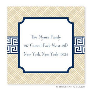 Greek Key Band Navy Stickers