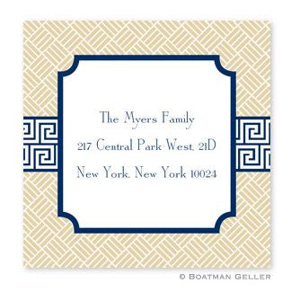 Greek Key Band Navy Stickers