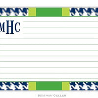 Alex Houndstooth Navy Recipe Card