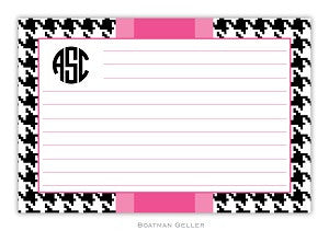 Alex Houndstooth Black Recipe Card