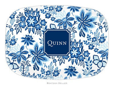 Classic Floral Blue Melamine Platter