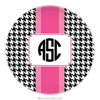 Alex Houndstooth Black Melamine Plate
