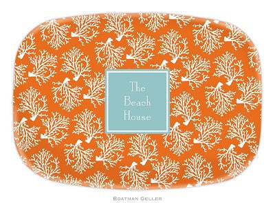 Coral Repeat Melamine Platter