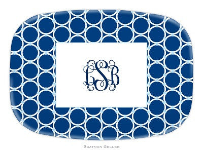 Bamboo Rings Navy Melamine Platter