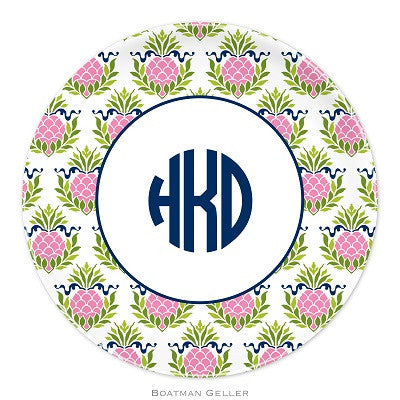 Pineapple Repeat Pink Melamine Plate