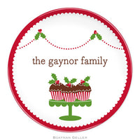 Personalized Holly Cupcakes Melamine Plate