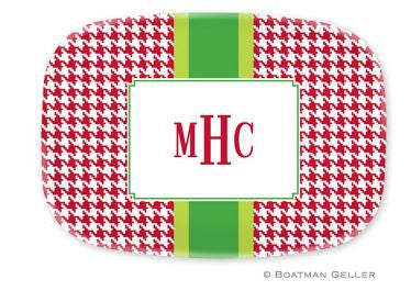 Alex Houndstooth Red Melamine Platter