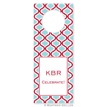 Kate Red & Teal Wine Tags