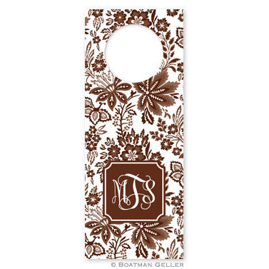 Classic Floral Brown Wine Tag