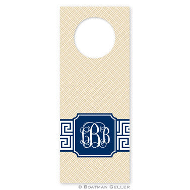 Greek Key Band Navy Wine Tags