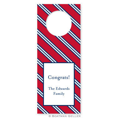 Repp Tie Red & Navy Wine Tags