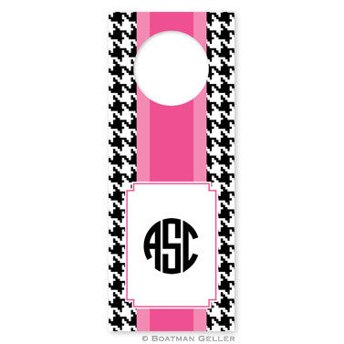 Alex Houndstooth Black Wine Tags