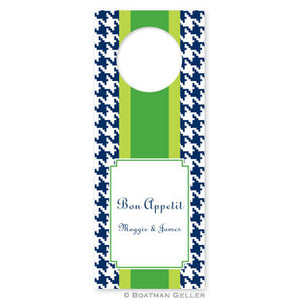 Alex Houndstooth Navy Wine Tags