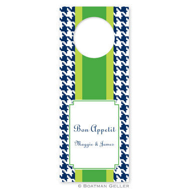 Alex Houndstooth Navy Wine Tags