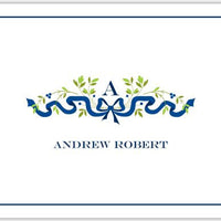 Ribbon Navy Foldover Note
